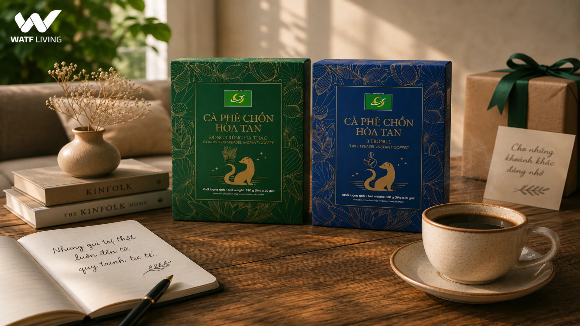Cà phê chồn hòa tan Airport Gift từ WATF Living mang đến trải nghiệm thưởng thức tiện lợi, phù hợp cho những người yêu cà phê và trân trọng giá trị của sản phẩm được làm chỉn chu. Cà phê chồn hòa tan Airport Gift từ WATF Living mang đến trải nghiệm thưởng thức tiện lợi, phù hợp cho những người yêu cà phê và trân trọng giá trị của sản phẩm được làm chỉn chu.