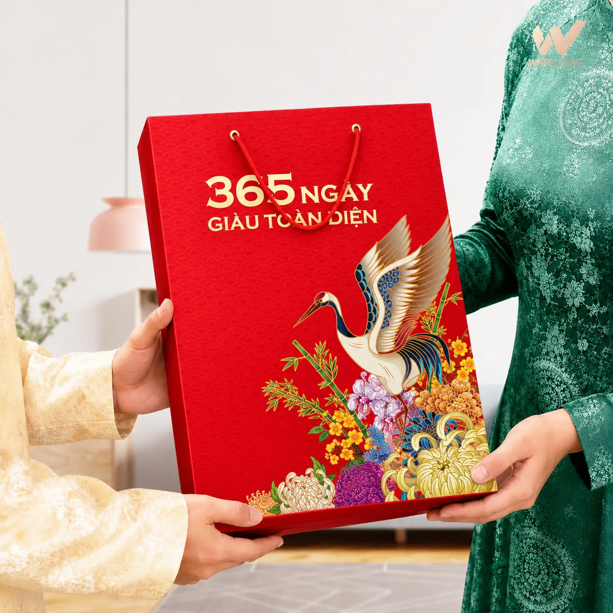 Lịch 365 Ngày Giàu Toàn Diện 2027 cùng hộp sản phẩm màu xanh