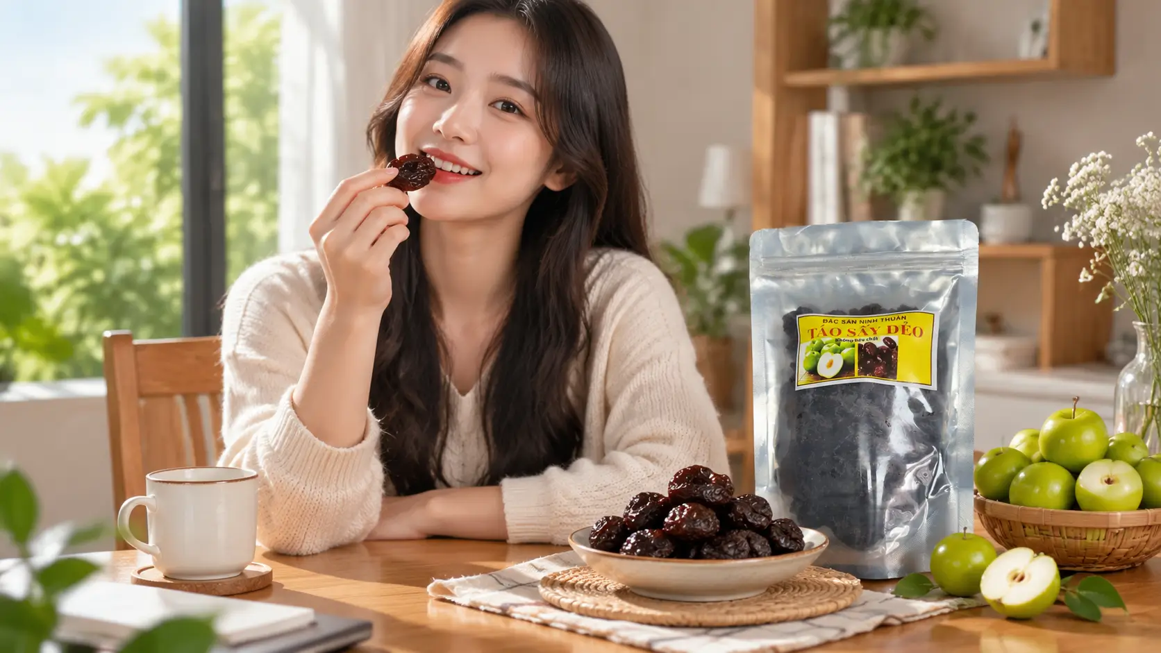Thưởng thức táo sấy dẻo WATF Living