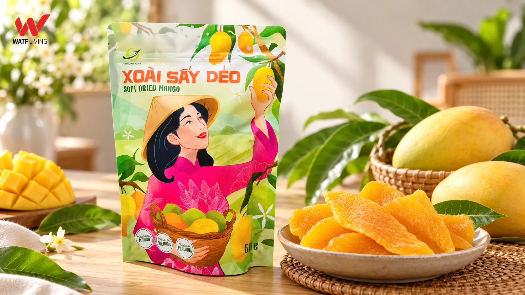 Xoài sấy dẻo Airport Gift nổi bật với hương vị tự nhiên đặc trưng