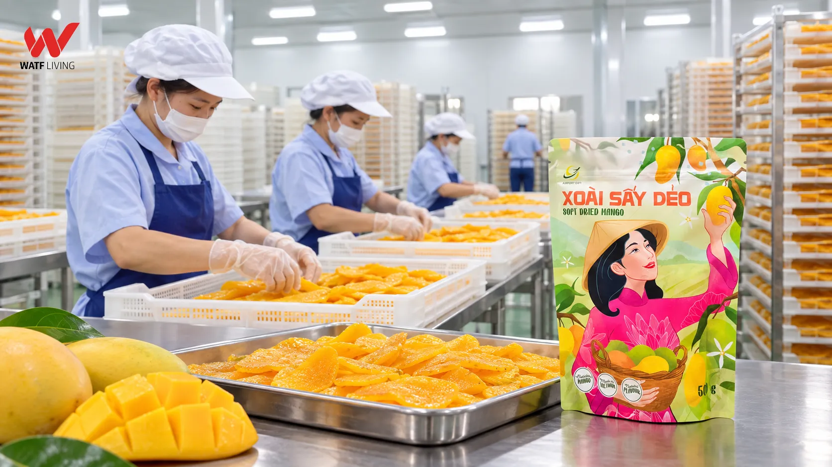 Quy trình kiểm soát chặt chẽ giúp giữ trọn hương vị xoài tự nhiên