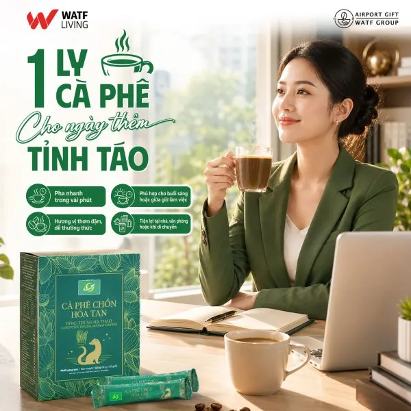 Cà phê Chồn hòa tan Đông trùng hạ thảo - Ảnh 3