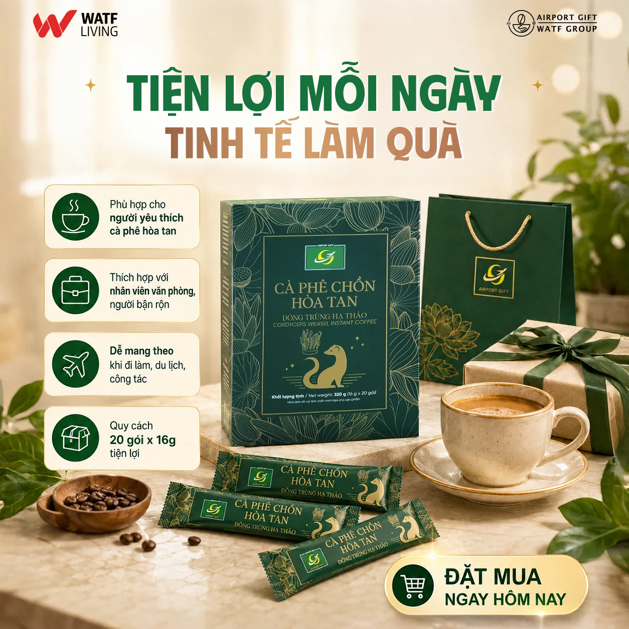 Cà phê Chồn hòa tan Đông trùng hạ thảo - Ảnh 5