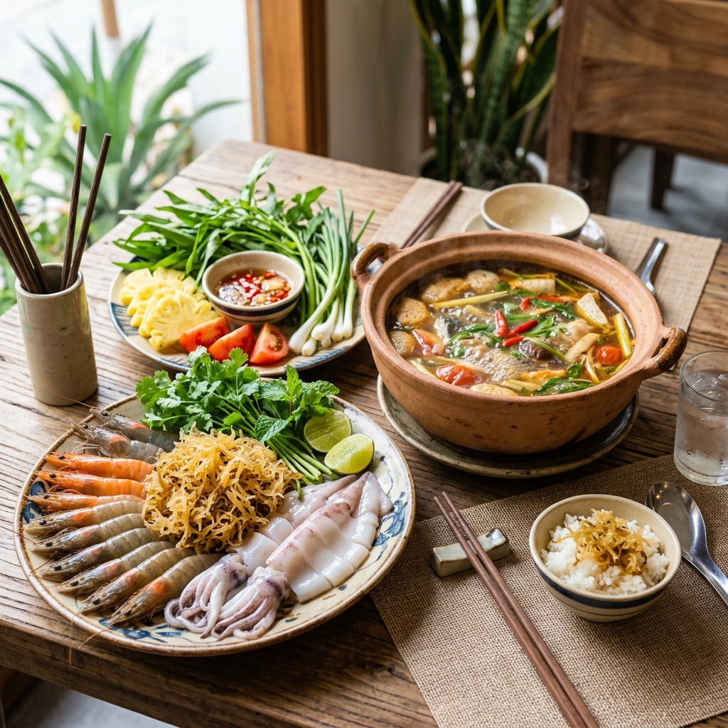 Lẩu rong sụn gai thanh ngọt