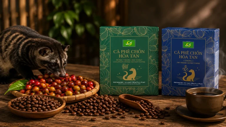 cách sản xuất cà phê chồn
