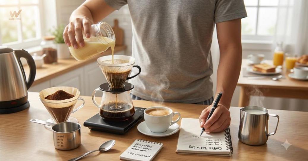 Buổi sáng bận rộn nên ưu tiên quy trình pha đơn giản, cố định công thức và chỉ điều chỉnh từng yếu tố nhỏ.